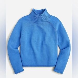 J Crew Cotton-blend Rollneck™ sweater in M in blue